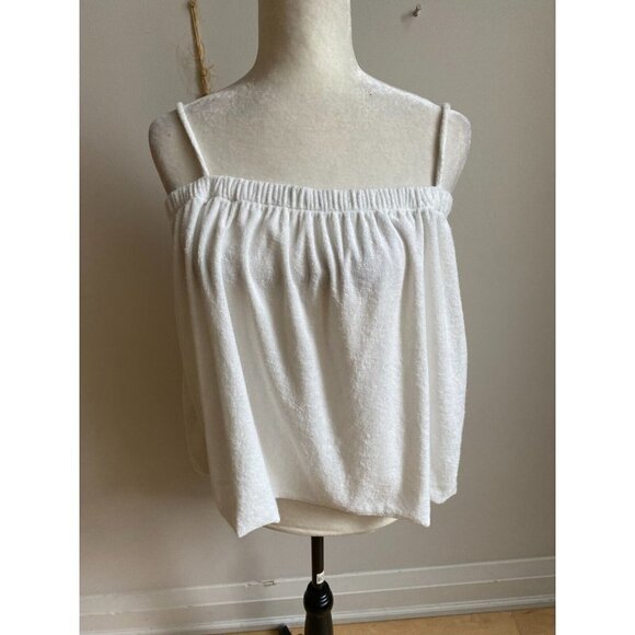 Project social T women BNWOT white terry tank top sz large NEW - Picture 1 of 5